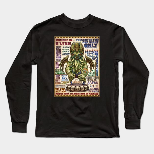 Rumble in R'lyeh Poster Long Sleeve T-Shirt by ChetArt